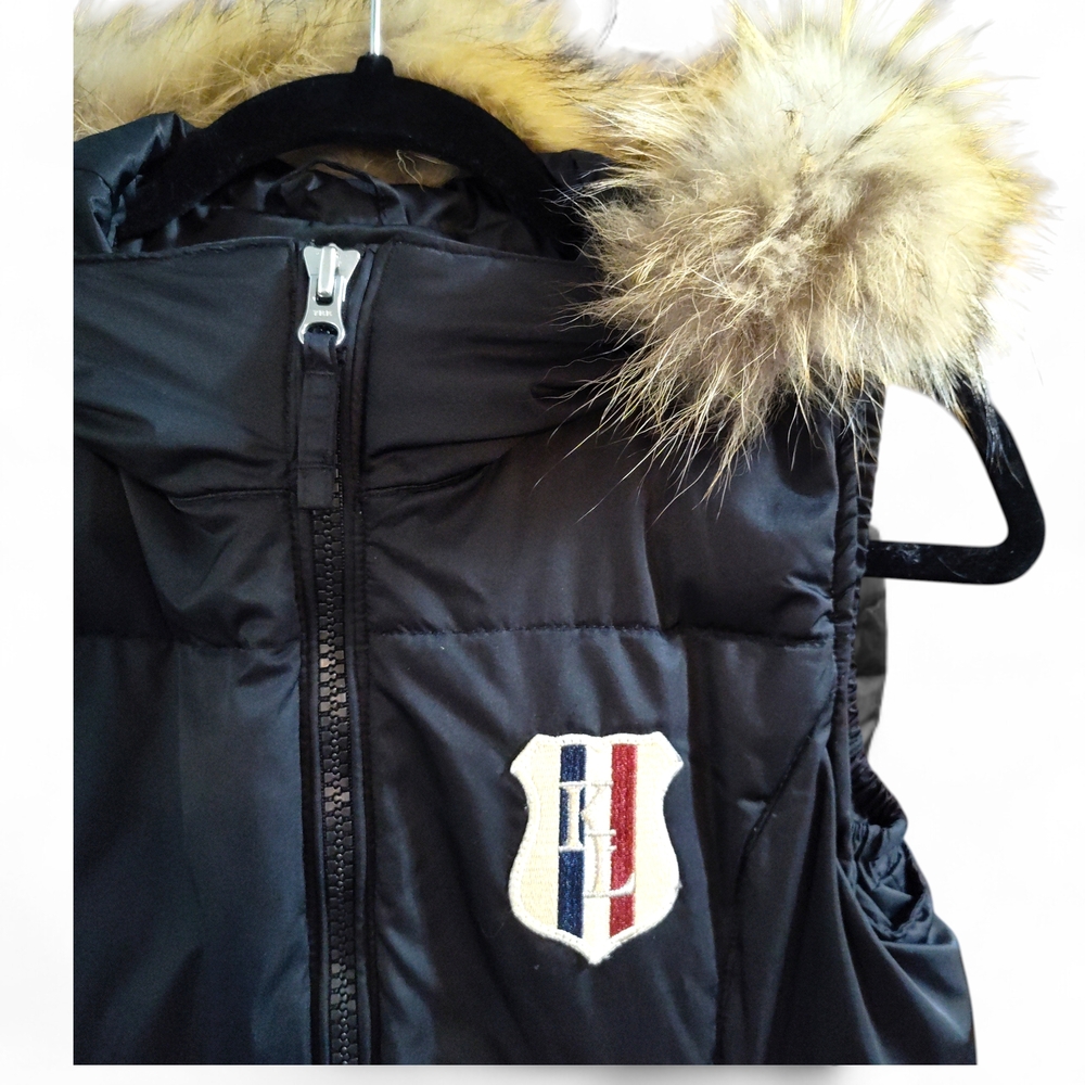 Kingsland Equestrian Collection Black Puffer Vest (Gilet) with Faux Fur-Trimmed - Picture 3 of 11